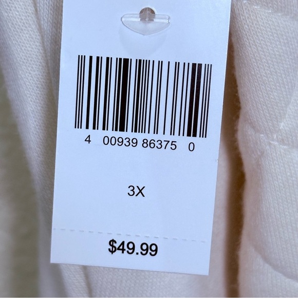 Disneyland Mickey Mouse Embroidered Quilted Pullover Cream Sweatshirt 3X NWT - Picture 5 of 6